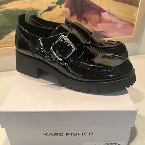 Marc Fisher Black Loafers with Chunky Sole